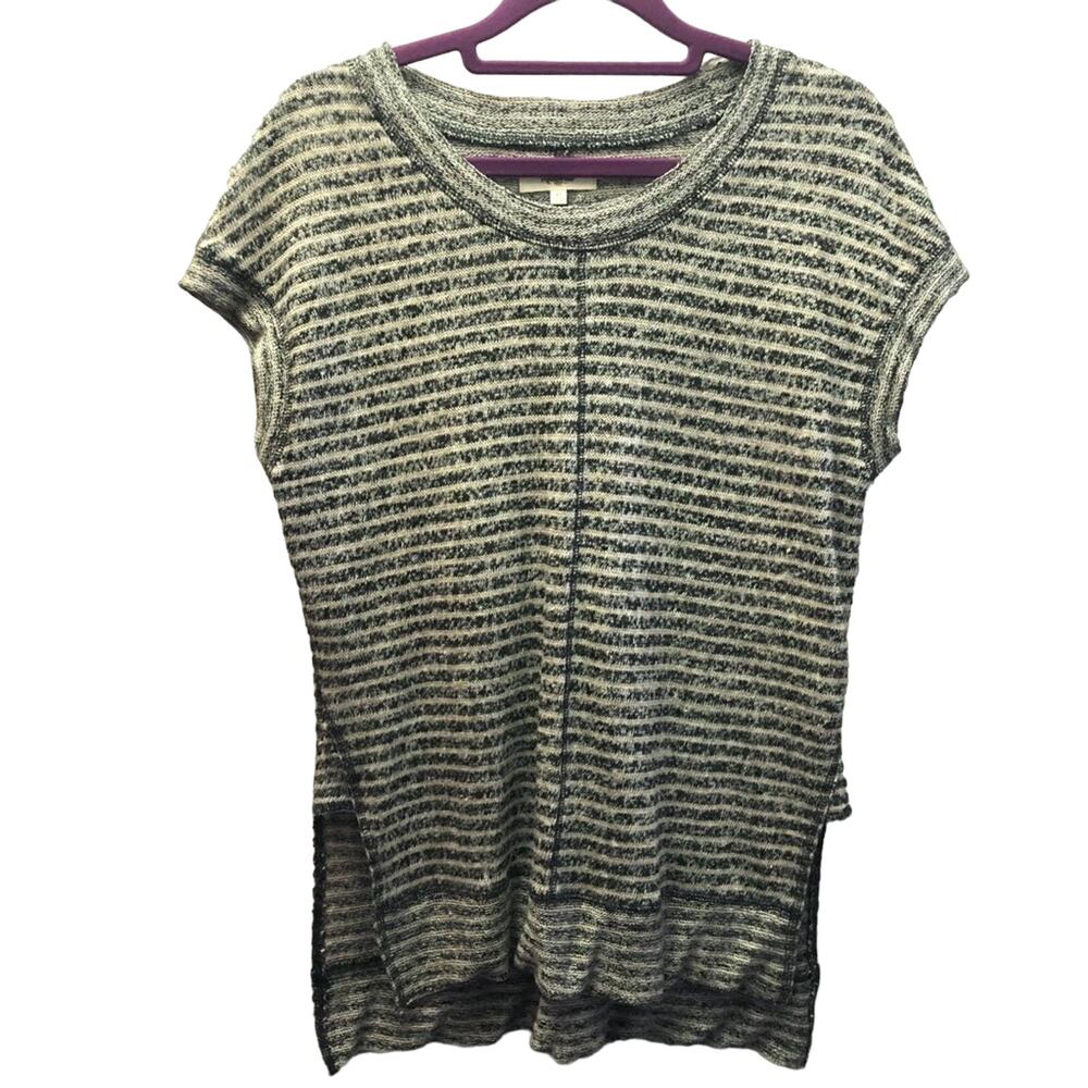 Madewell Vented Side Linen Tunic striped size XS